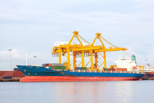 Bangkok Port Terminal for shipping and logistic background