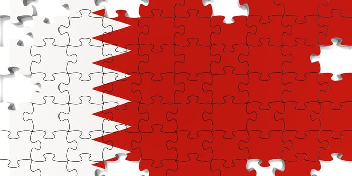 Flag jigsaw puzzle with missing pieces.