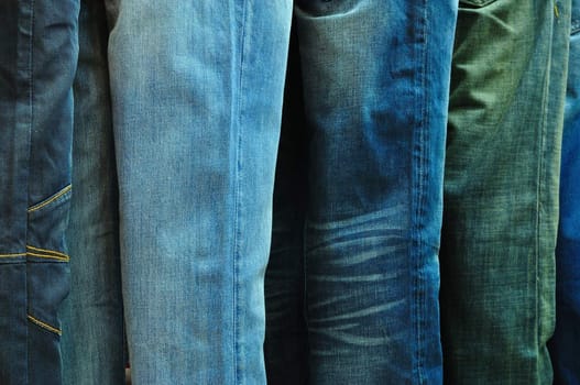 Row of Blue Jeans