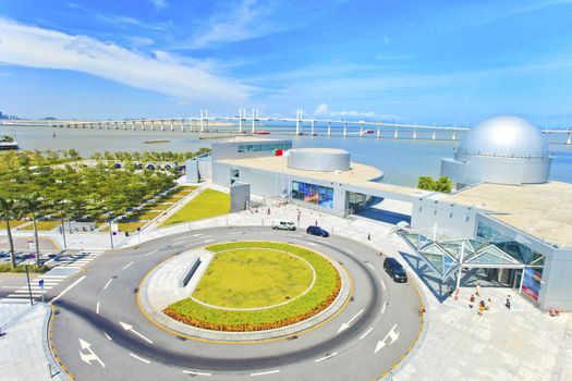 Roundabout in Macau modern city at day