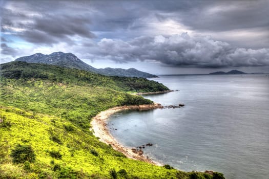 Landscape under storm come