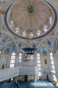 RUSSIA, KAZAN-MAY 21: Interior Qol Sharif mosque in Kazan, Russia, May 21, 2013. Qol Sharif - the main mosque of the Republic of Tatarstan and Kazan is located on the territory of the Kazan Kremlin.