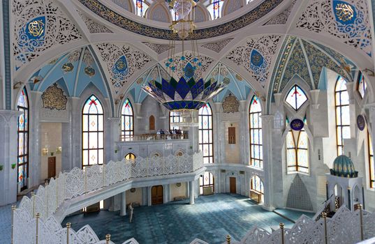 RUSSIA, KAZAN-MAY 21: Interior Qol Sharif mosque in Kazan, Russia, May 21, 2013. Qol Sharif - the main mosque of the Republic of Tatarstan and Kazan is located on the territory of the Kazan Kremlin.