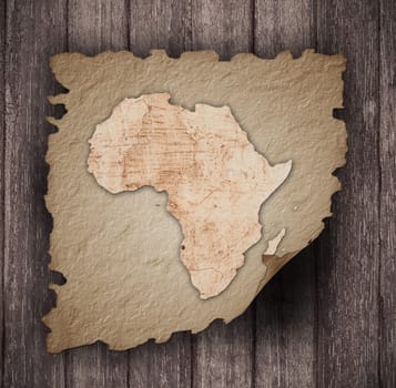 an old map of africa on an old paper