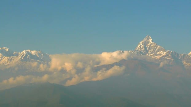 The Himalayas - Fishtail Mountain in Nepal - view from Sarangkot.