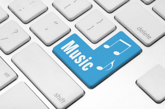 Music concept: key on the computer keyboard