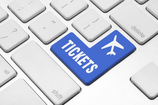 Business concept: Buy tickets key on the computer keyboard