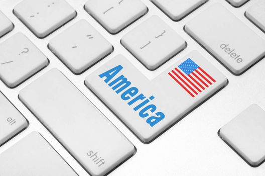 concept: America key on the computer keyboard