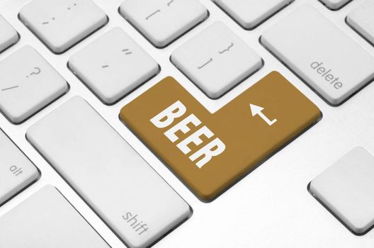 concept: Beer time key on the computer keyboard