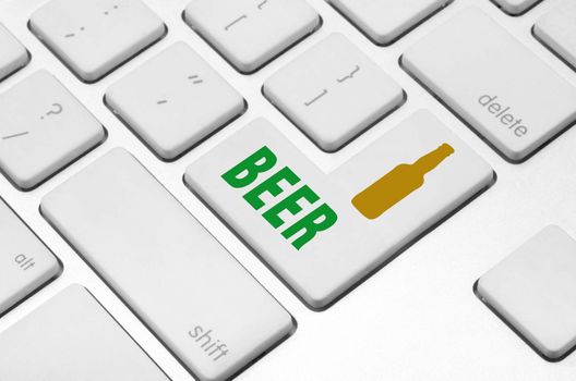 concept: Beer time key on the computer keyboard