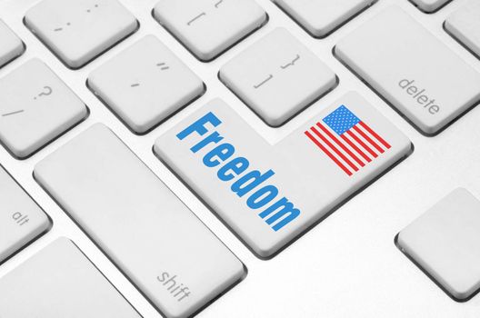 concept: Freedom key on the computer keyboard