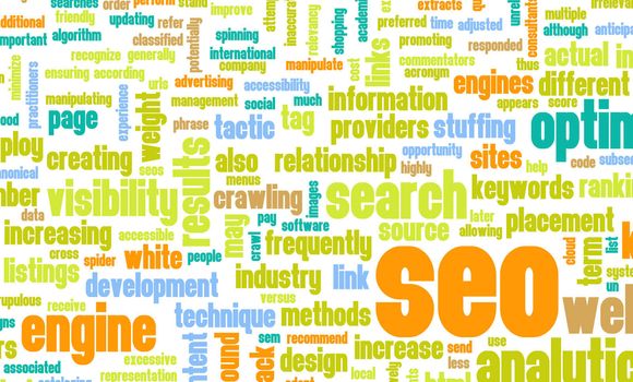Search Engine Optimization or SEO Word Cloud