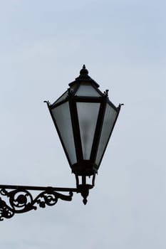 antique black lantern isolated