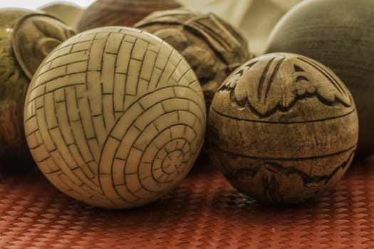 Decorative balls setup to show various patterns and color