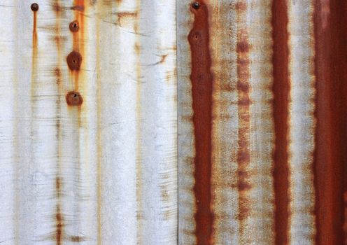 A rusty corrugated iron metal texture