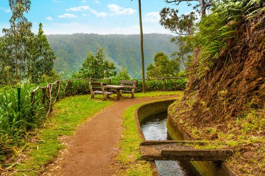 Madeira, hiking along irrigation channel (Levada)