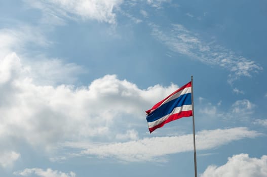Thai flag nation under the blue sky