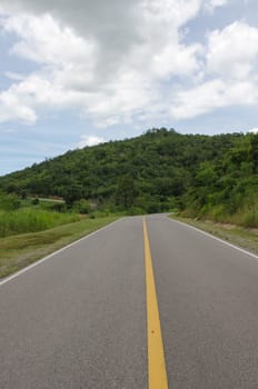 long highway in country of Thailand