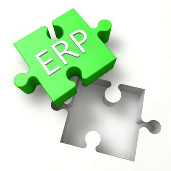 3d Puzzle concept: ERP - Enterprise Resource Planning