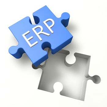 3d Puzzle concept: ERP - Enterprise Resource Planning