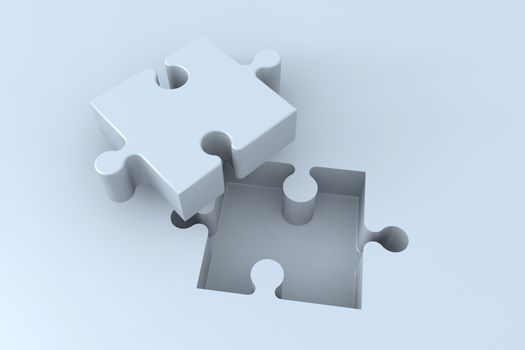 3d Puzzle concept: blank jigsaw piece