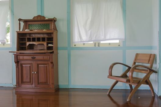 old teak wood furniture in the old house