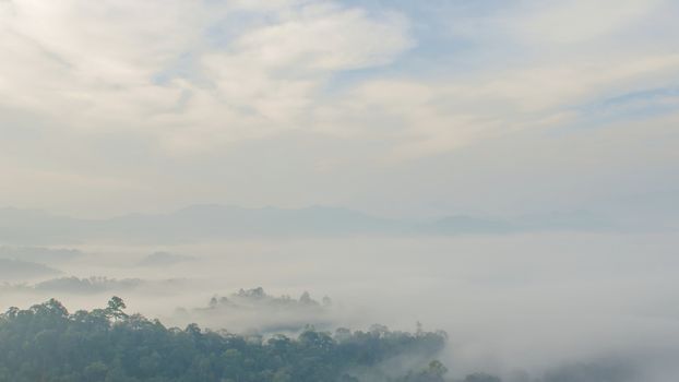 fog sea at PanoenThung view point in Kaeng Krachan national park,Thailand