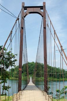 long bridge in Kaeng Krachan Dam 