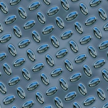 Background of a blue industrial metallic floor with a bumpy pattern