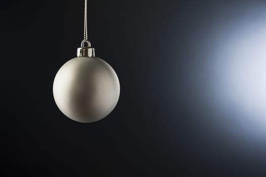 Christmas Bauble in simple color setting and side lighting 