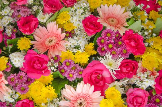 mixed of  fresh colorful  flower  bouquet  .