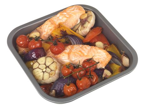 Roast Salmon with Vegetables