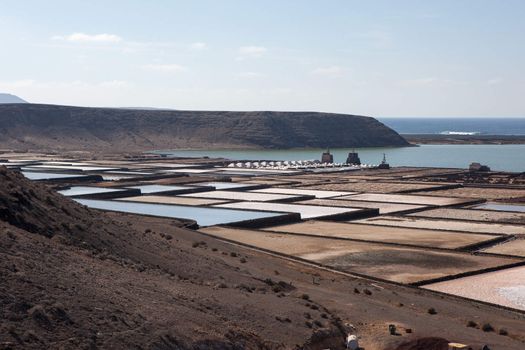salinas de janubio a an area of ​​Lanzarote where they take the salt out of the sea