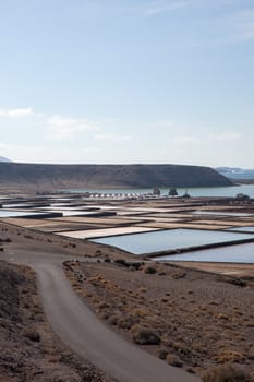 salinas de janubio a an area of ​​Lanzarote where they take the salt out of the sea