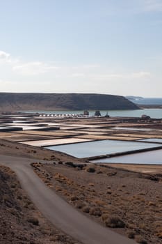 salinas de janubio a an area of ​​Lanzarote where they take the salt out of the sea