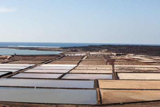 salinas de janubio a an area of ​​Lanzarote where they take the salt out of the sea
