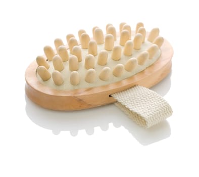 one wooden massager isolated