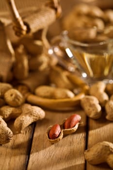peanuts with sack and oil