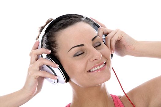 Woman Wearing Headphones