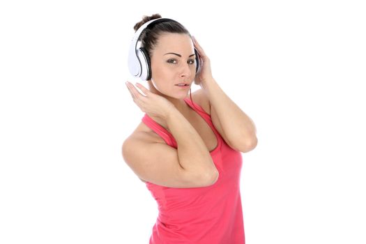 Woman Wearing Headphones