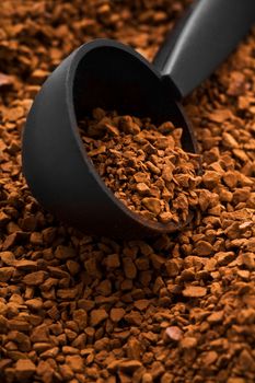 background of instant coffe with spoon