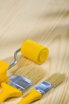 brushes and roller for painting