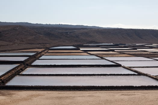 salinas de janubio a an area of ​​Lanzarote where they take the salt out of the sea