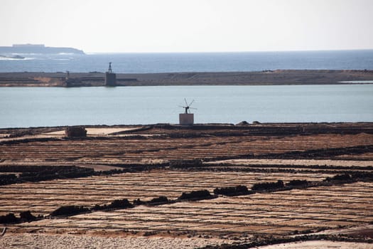 salinas de janubio a an area of ​​Lanzarote where they take the salt out of the sea