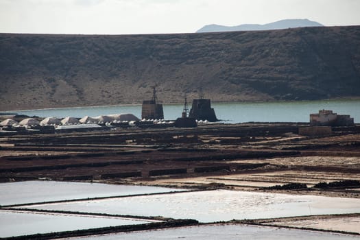 salinas de janubio a an area of ​​Lanzarote where they take the salt out of the sea