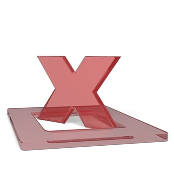 Red 3d symbol of cross mark on white background