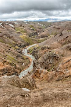 Iceland is a land of ice and fire. In the geothermal area Kerlingarfjoll one can see smoke and boiling fumaroles from the geothermal field as well as mountains covered by ice and snow.