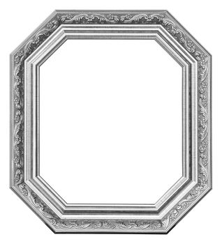 Silver frame isolated on white background