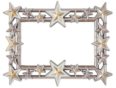 star silver frame isolated on white background