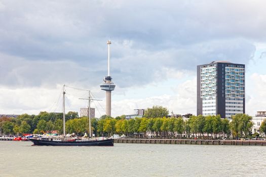 View of the embankment in Rotterdam, Holland